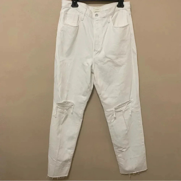 Favorite Daughter High Waist Boyfriend Jeans White Distressed Size 31 NWT New - Picture 3 of 14